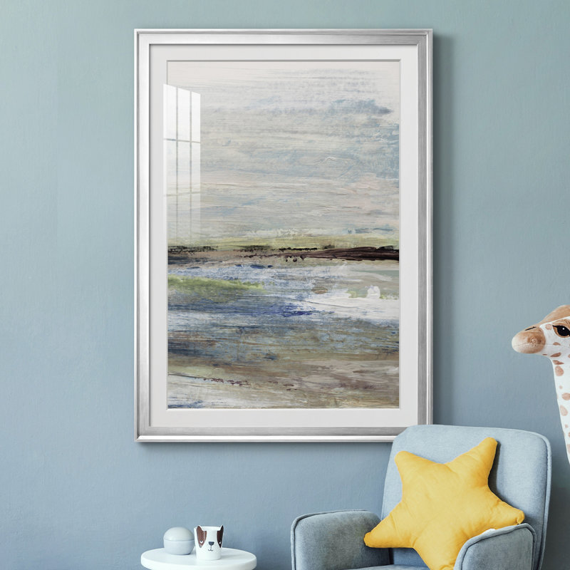 Wetlands II - peinture encadrée, Argent, H 26,5 po x l 36,5 po x P 1,5 po