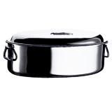 Oval Roasting Pan with Lid 17.72" - 1 Piece - Stainless Steel