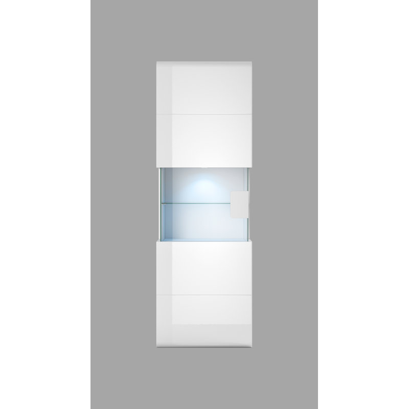 Tavis Display Cabinet, White / White Gloss
