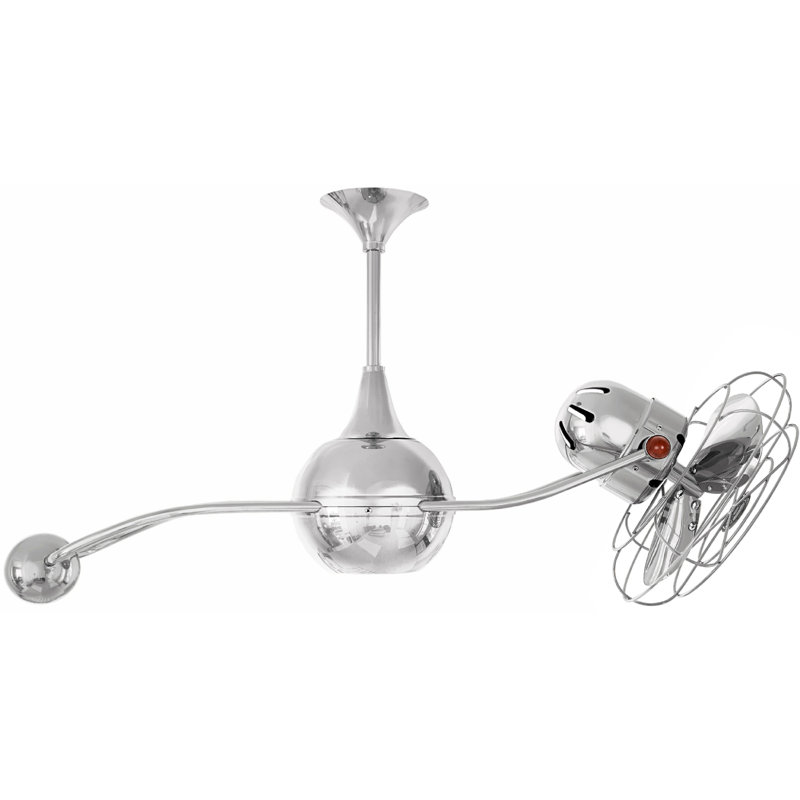 Ventilateur de plafond en cage à 3 pales 42 "avec contrôle mural Brisa 2000, Chrome poli
