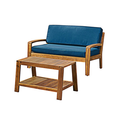 2-Piece Outdoor Wood Conversation Set