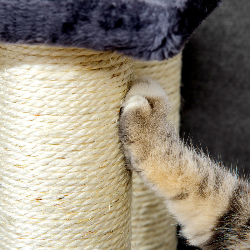 Gray Sisal Stair-Shaped Cat Tree with Scratching Posts