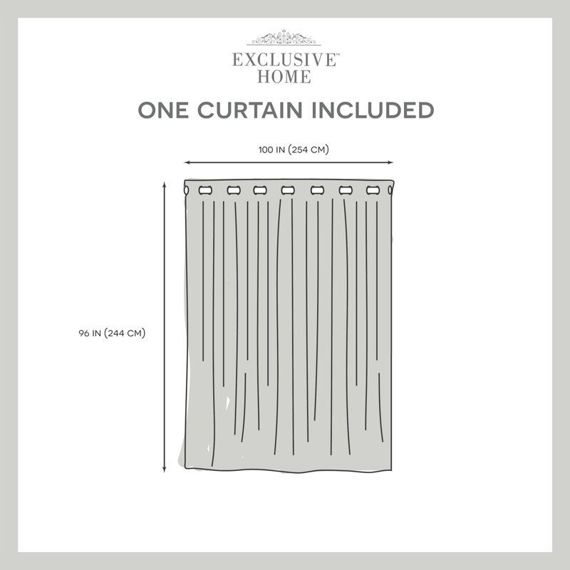Prower Room Darkening Curtain Single Panel, 108" W x 96" L, Linen