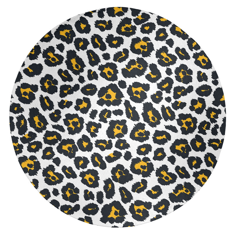 Animal Print Indoor Rug, Round 5'