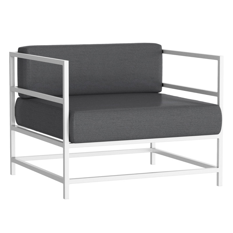 Delano Powder Coated Aluminum Outdoor Lounge Chair , Sunbrella® Cushions Included, Cast Slate Sunbrella® Plainweave