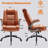 Modern Leather Executive Office Chair With Flip-Up Armrests And Adjustable Lumbar Support-250757230