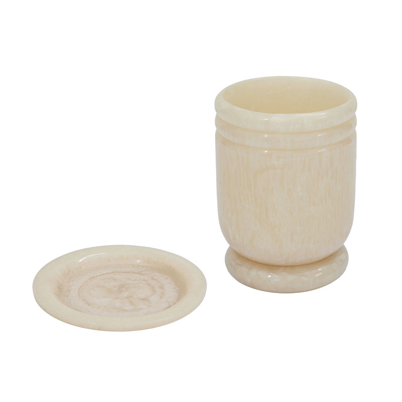 Coupe cannelée cannelée en résine, Beige