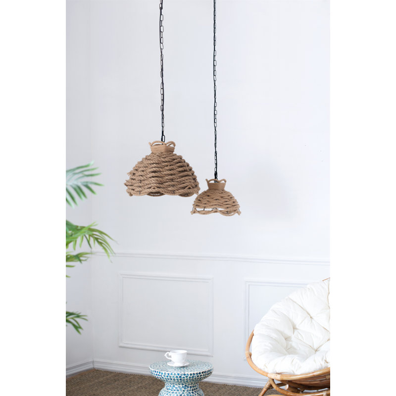 S/2 Rope Woven Chandelier