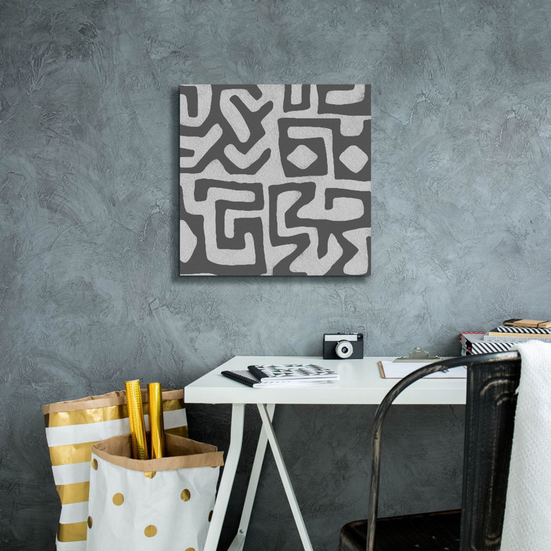  «Square Decorative Batik 6» par Alonzo Saunders, art mural sur toile, 18 po x 18 po