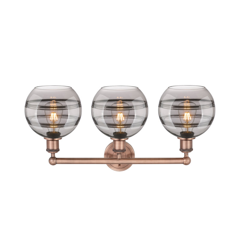 Bienes 3 - Light Dimmable Vanity Light, Antique Copper, Light Smoke