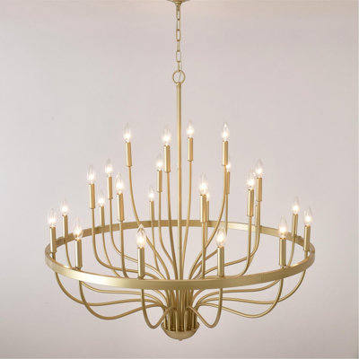 39in Gold Farmhouse Chandelier