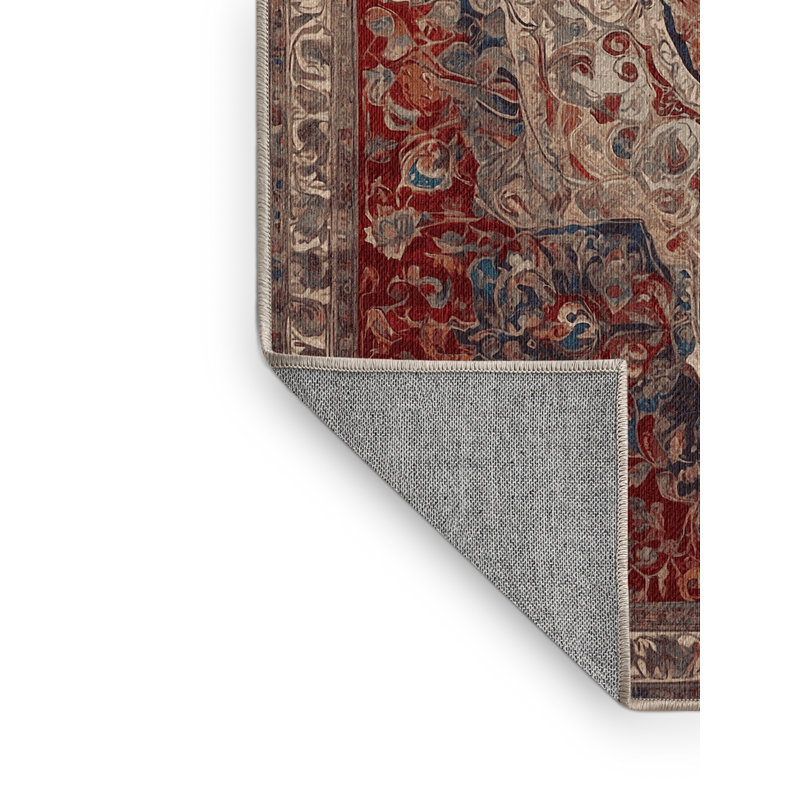 Machine Washable Brown Area Rug, Runner 2' x 5'
