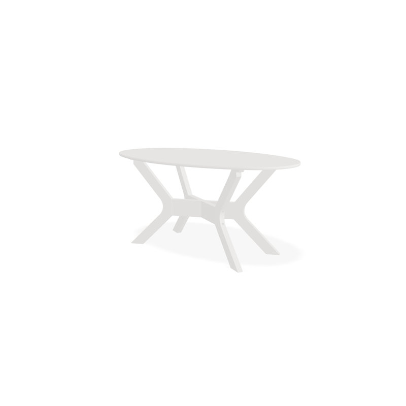 24" x 42" Marine Grade Polymer Outdoor Coffee Table, Brown/Snow