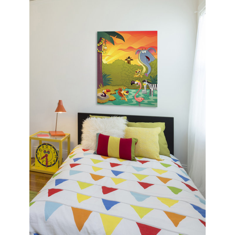 Happy Jungle - Graphic Art on Canvas