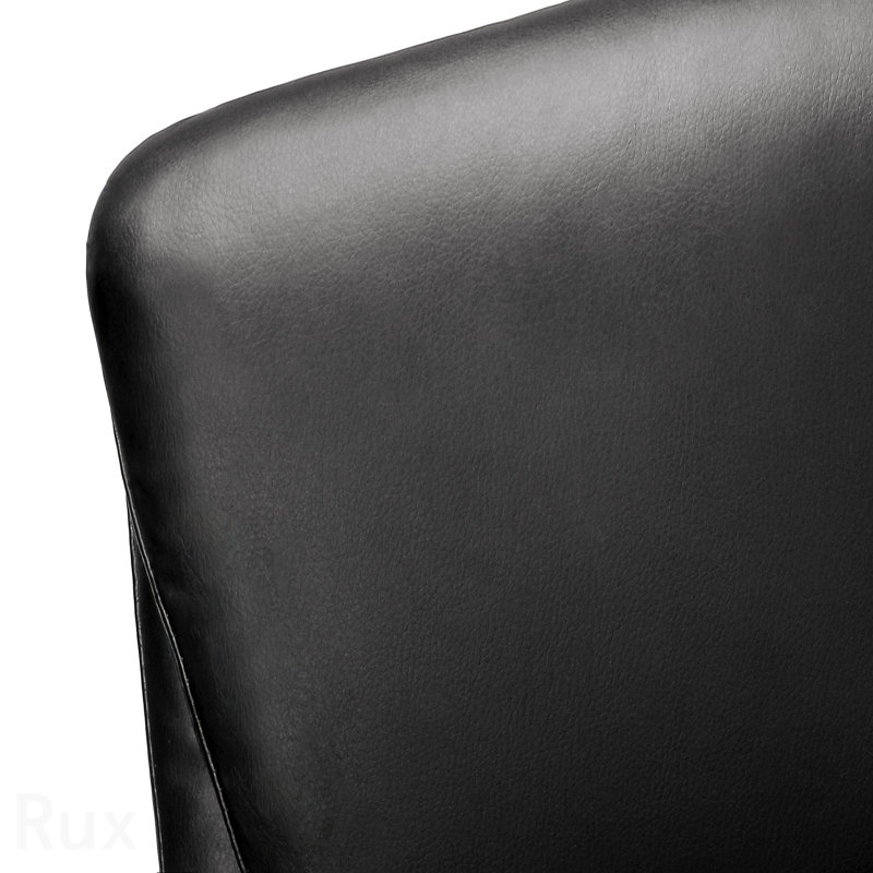 Black Leather Look Chrome Metal Office Chair, Adjustable Height, Ergonomic, Swivel, Armrests Work, Contemporary Modern