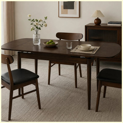 Solid Wood Extendable Dining Table, Expandable Kitchen Table for 4-10 People, 47.2" to 63" Rectangular Table for Dining Room, Kitchen, Living Room
