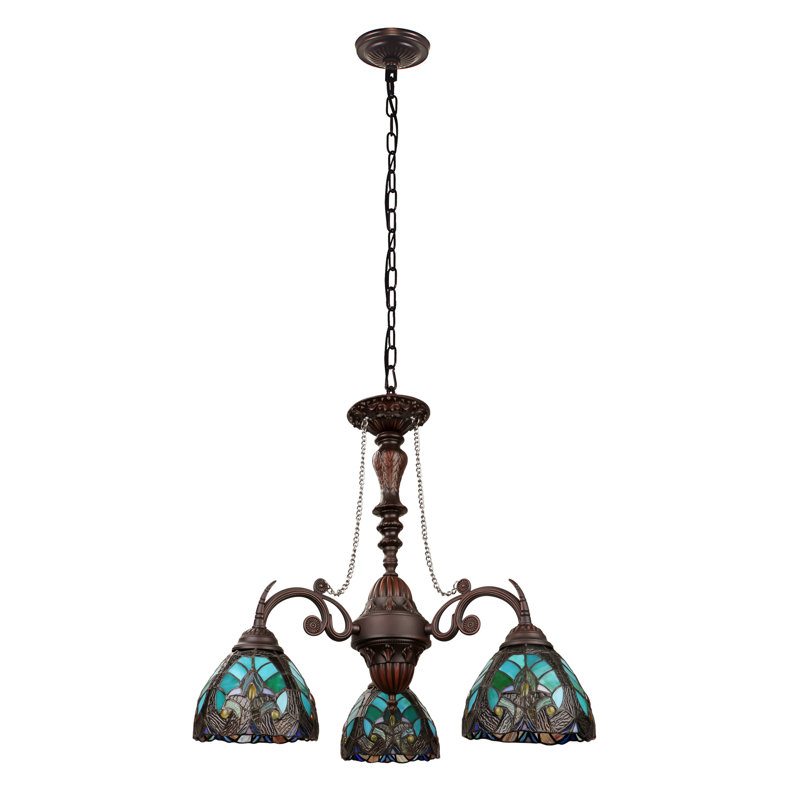 Lustre à 3 lumières Kasson, Vert