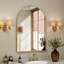 Lilaram Arched Metal Framed Wall Mirror Bathroom Mirror-115078602-115078601