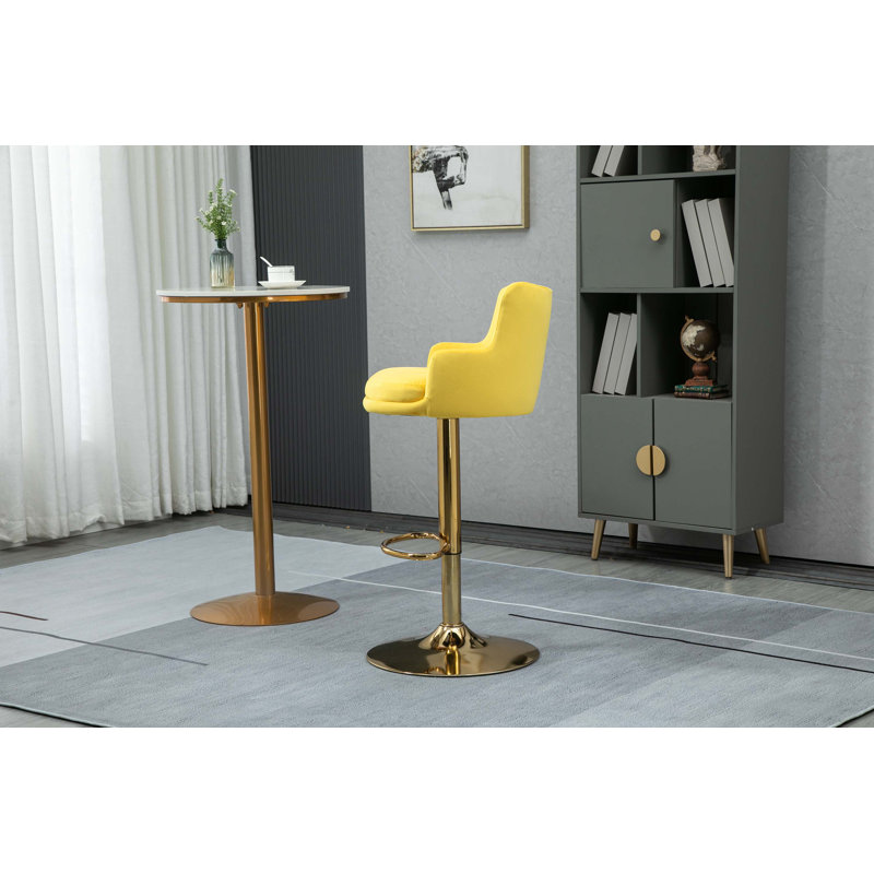 Tabouret pivotant à hauteur réglable, Moutarde