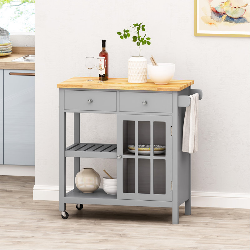Nomaan Kitchen Cart, Gray