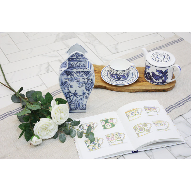 Blue and White Hand-Painted Porcelain Table Vase