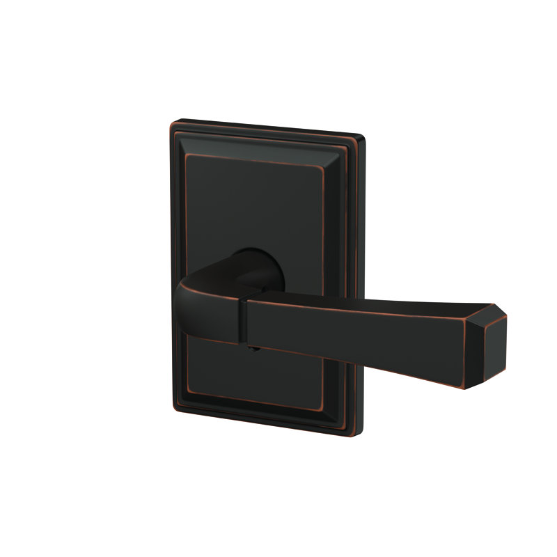 Custom Rivington Lever with Grandville Rose Passage And Privacy Lock, Aged Bronze