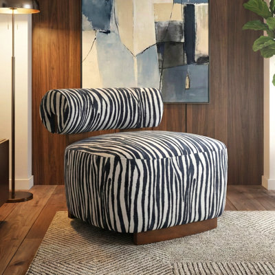 Tilton Zebra-Stripe Chenille Accent Chair