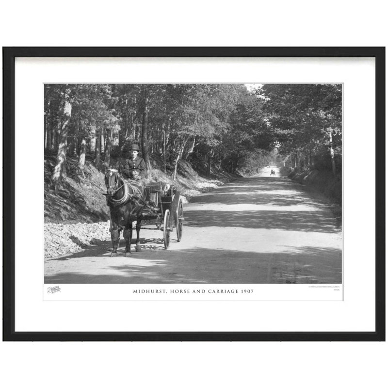 Midhurst, Horse And Carriage 1907 by Francis Frith - Single Picture Frame Print, 45cm H x 60cm W x 2.3cm D