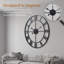 Horloge murale 23,6 po en fer avec design rétro rétro et cadre en métal-1470550862