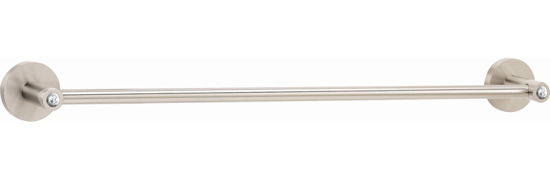 Satin Nickel 18'' Wall Mounted Towel Bar with Crystal Accents