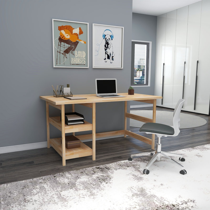 Mehrab Commercial Use 120Cm W Rectangle Computer Desk, Natural