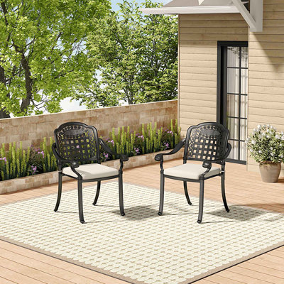 Remus Stacking Patio Dining Side Chair with Cushion