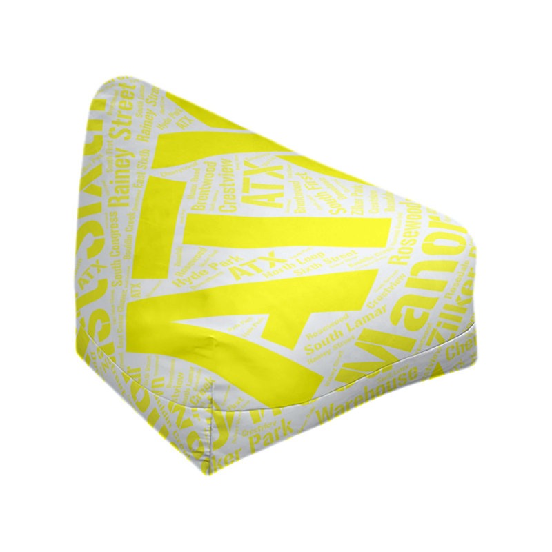 Classic Bean Bag, 30" H x 27" W x 25" D, Miami, Yellow Polyester Blend