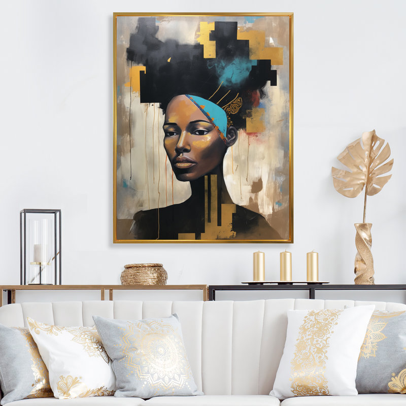 Urban Urban Contemporary African I, H 32 po x l 24 po x P 1 po, Cadre flottant doré
