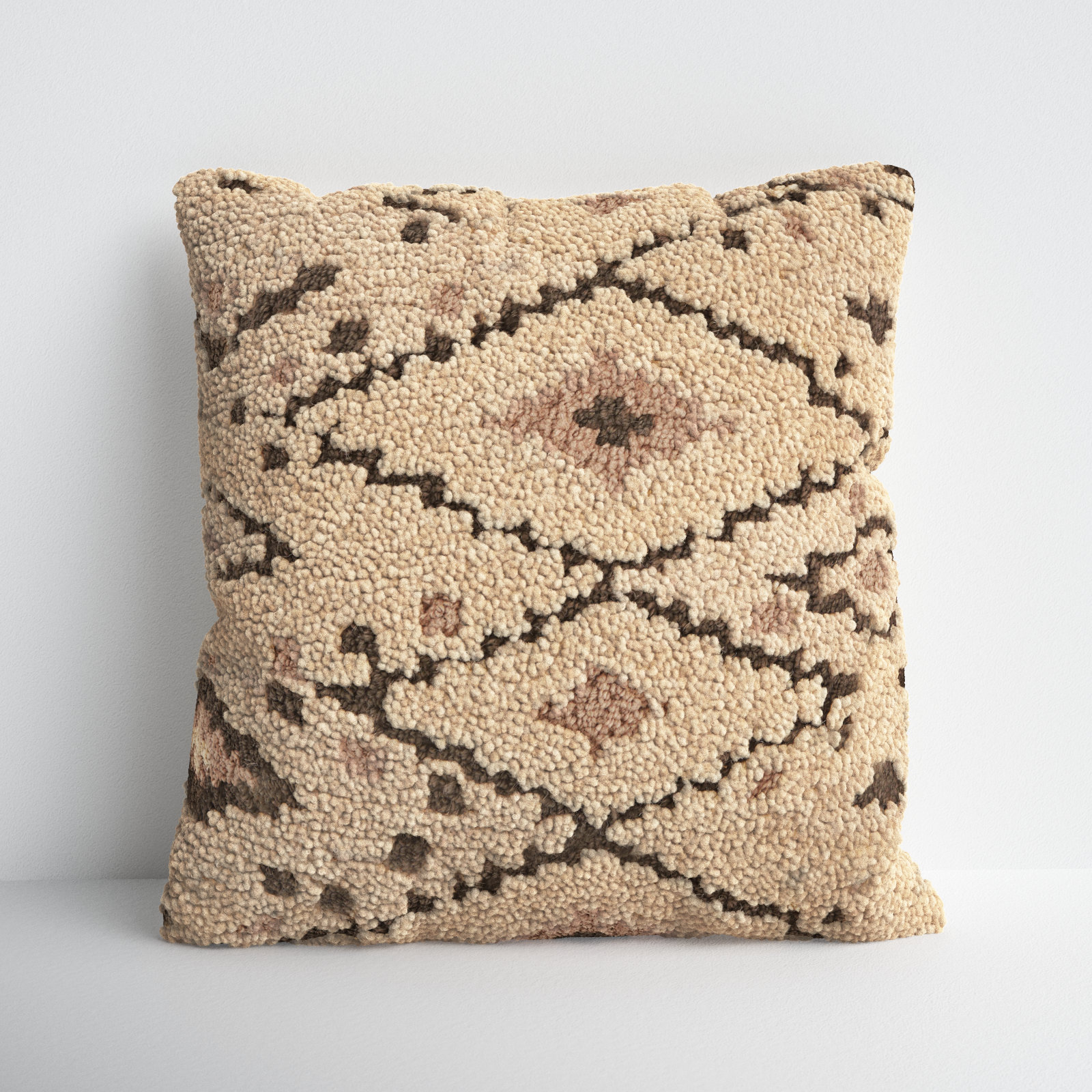 Soul Trek Embroidered Wool Throw Pillow, Polyester/Polyfi