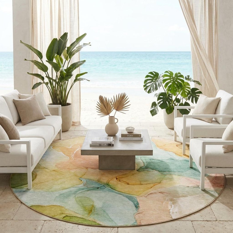 Tapis d'intérieur rond 8 po