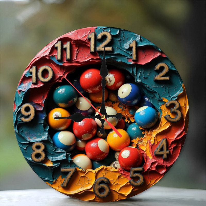 Horloge de boules colorées