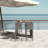 5-Pieces Outdoor Wicker Patio Dinning Set, Bar Height Chairs,  Acacia Wood Table Top, Iron Frame,With Removable Cushion,Non-Slip Feet And Fixed Rope, Easy To Install