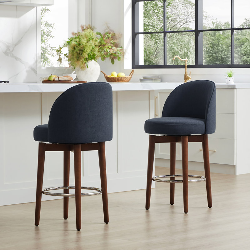 Tabouret de comptoir pivotant 26 po Brandlyn, Bleu foncé