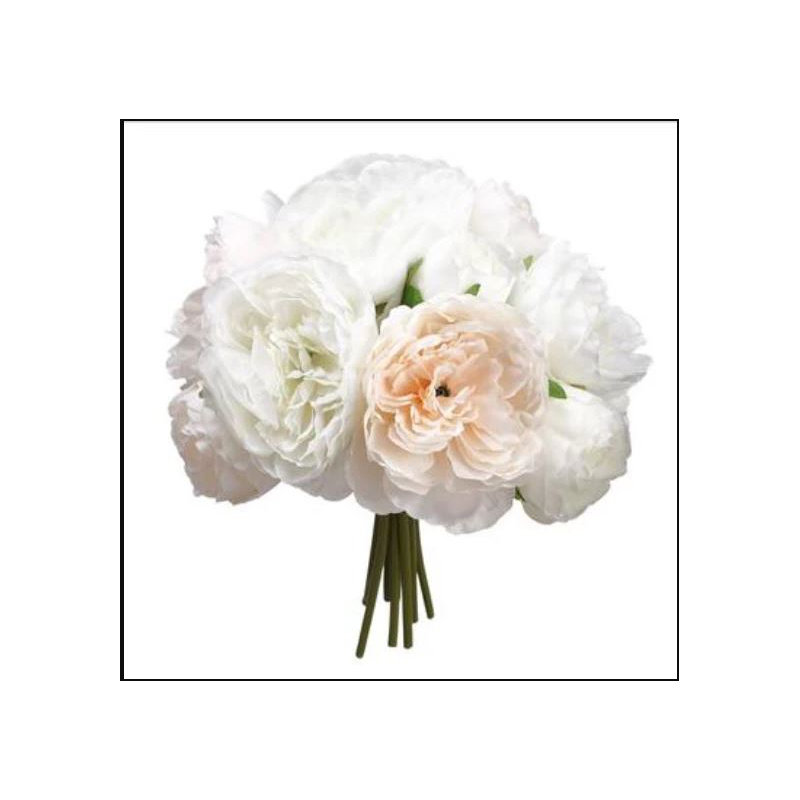 Bouquet de pivoines 11 po crème rosé