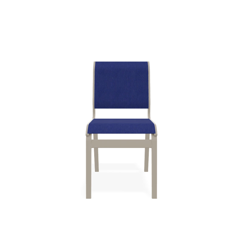 Chaise d'appoint de salle à manger Hiraku, Désert texturé, Atlantis bleu royal Sunbrella®