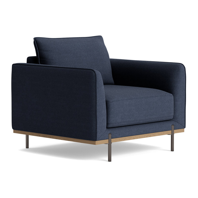 Fauteuil d'appoint en velours azur, vert olive, Velours de minuit