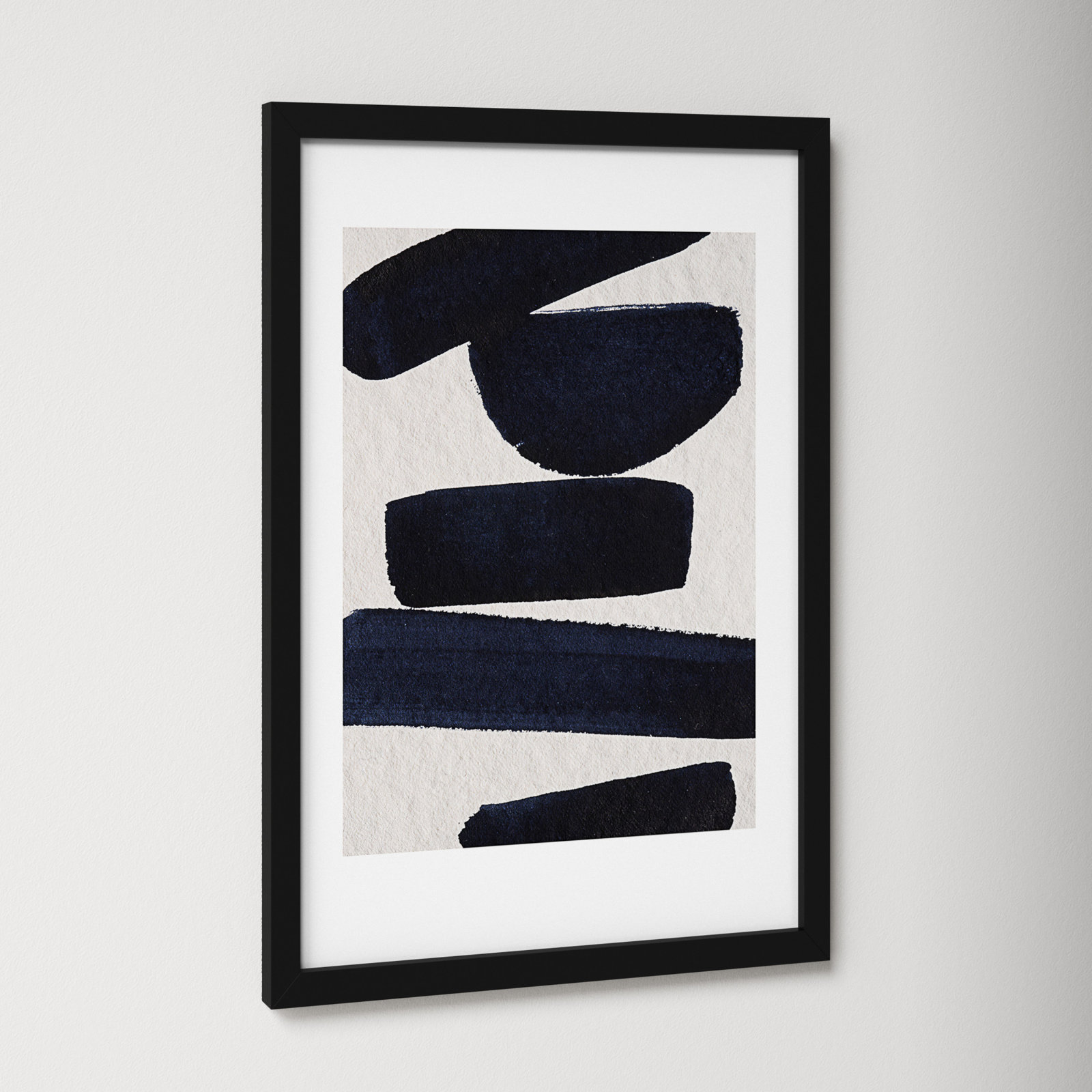 Japandi 5 by Simon West, Black, 21.15" H x 14.4" W x 0.88" D
