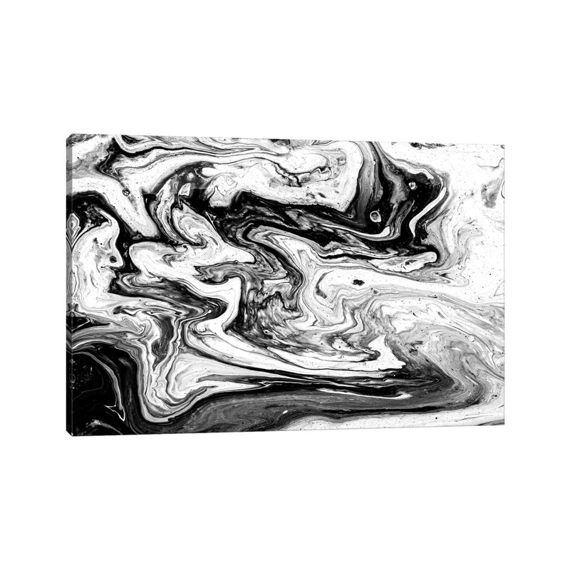 Black And White Art Textured Background I by Tatiana Amrein - Wrapped Canvas Painting