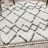 Cantera Shag Plush Tassel Moroccan Tribal Geometric Trellis Ivory/Gray Rug-1160040488
