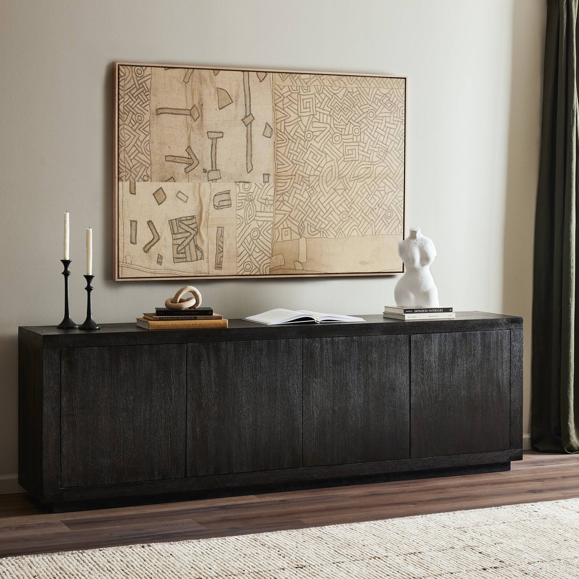 Nemo 94'' Sideboard, Worn Black Oak