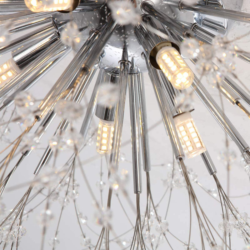Angstrom 6-Light 62cm Crystal Flush Mount, Chrome