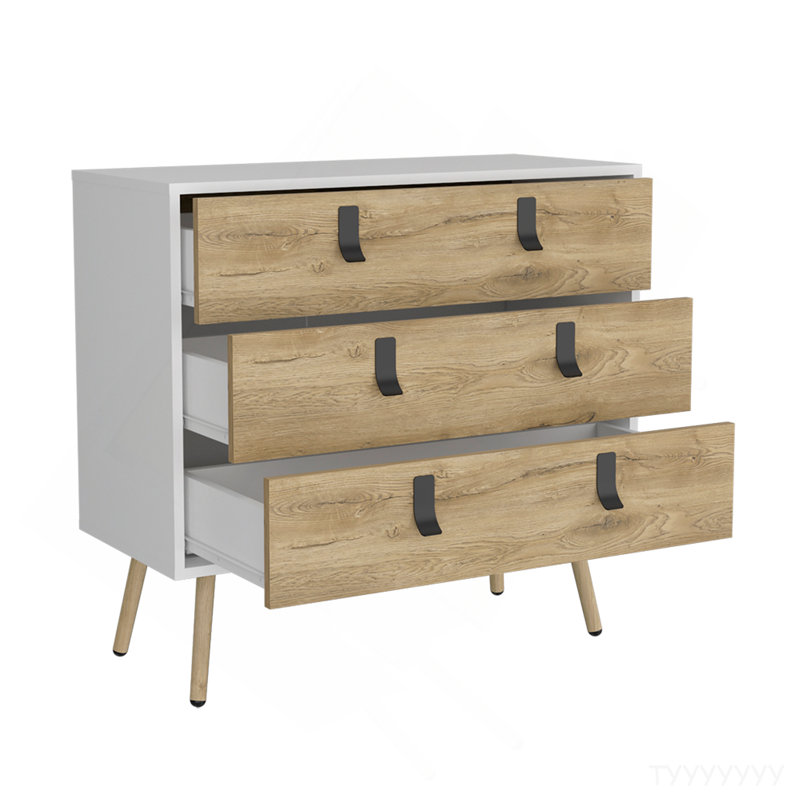 Commode Magness, chambre à coucher, blanc / Macadamia