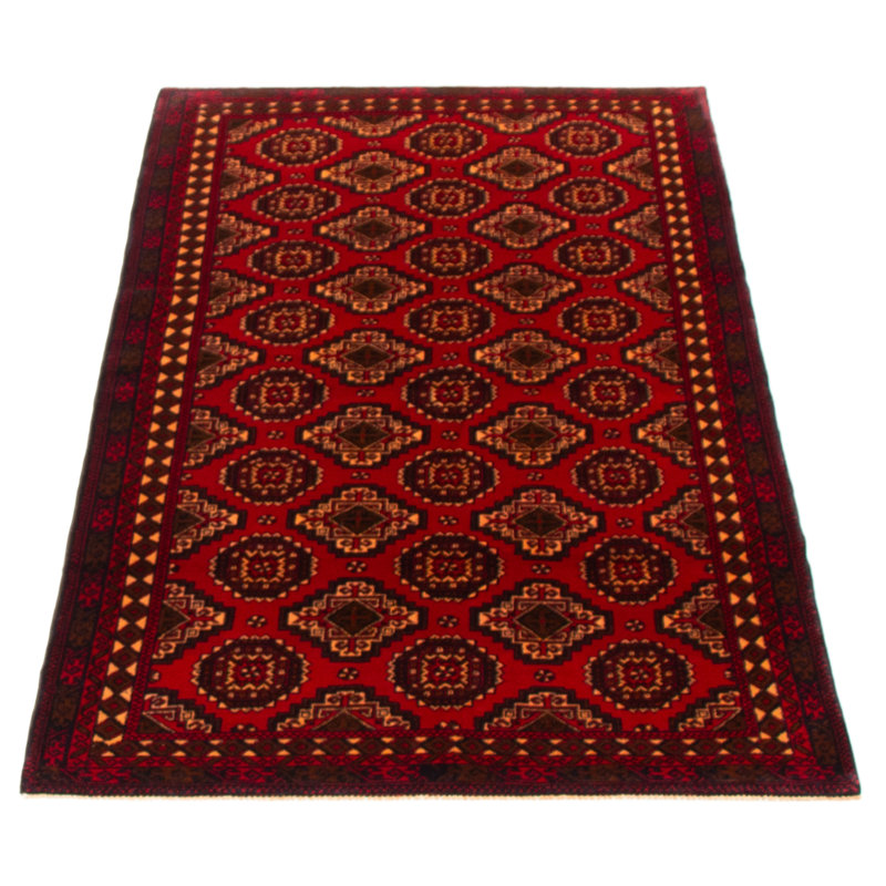 Tapis rouge Teimani 3 pi 7 po x 6 pi 3 po