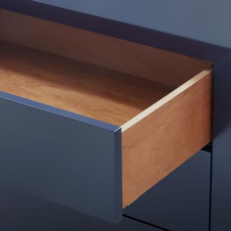 Madison 3 - Drawer Nightstand, Navy Blue Lacquer